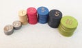 Poker chips made by detainees from a communist prison, 80s, Romania, Eastern Europe Royalty Free Stock Photo