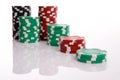 Multi-color Poker chips Royalty Free Stock Photo