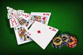 Poker chips Playing cards Royalty Free Stock Photo