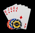 Poker chips Playing cards Royalty Free Stock Photo