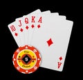 Poker chips Playing cards Royalty Free Stock Photo