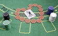 Poker chips and table