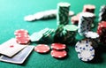 Poker chips on the table Royalty Free Stock Photo