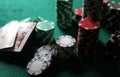 Poker chips on the table Royalty Free Stock Photo