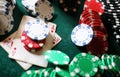 Poker chips on the table Royalty Free Stock Photo