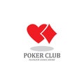 Poker Club Logo Design for Casino Business, Gamble, Card Game, Speculate, etc. Royalty Free Stock Photo