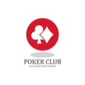 Poker Club Logo Design for Casino Business, Gamble, Card Game, Speculate, etc. Royalty Free Stock Photo