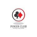 Poker Club Logo Design for Casino Business, Gamble, Card Game, Speculate, etc. Royalty Free Stock Photo