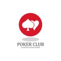 Poker Club Logo Design for Casino Business, Gamble, Card Game, Speculate, etc. Royalty Free Stock Photo