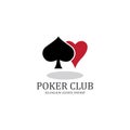 Poker Club Logo Design for Casino Business, Gamble, Card Game, Speculate, etc. Royalty Free Stock Photo