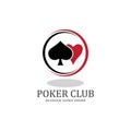 Poker Club Logo Design for Casino Business, Gamble, Card Game, Speculate, etc. Royalty Free Stock Photo