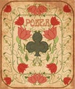 Poker clubs element in art nouveau style