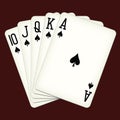 Royal Flush of spades - playing cards vector illustration