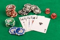 poker, combinations, royal flush, green cloth
