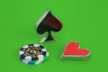 Poker concept, 3D rendering Royalty Free Stock Photo