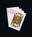 Poker diamonds of J Q K A playing cards
