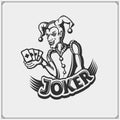 Poker emblem with Joker head.