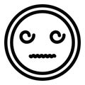 Poker face icon, outline style Royalty Free Stock Photo