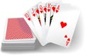 Poker Flush Hearts Cards Deck Royalty Free Stock Photo