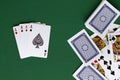 Four of a aces, quads in casino Royalty Free Stock Photo