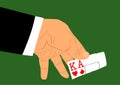 Poker gambling game, strong hand cards ace and king vector illustration isolated on background.