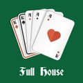 Poker hand full house Royalty Free Stock Photo