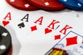 Poker hand of a full house Royalty Free Stock Photo