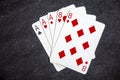 A poker hand know as the dead mans hand ace`s and eight`s Royalty Free Stock Photo
