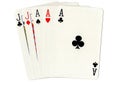 A full house poker hand of playing cards.