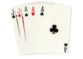 A full house poker hand of playing cards. Royalty Free Stock Photo