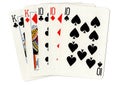 A full house poker hand of playing cards. Royalty Free Stock Photo