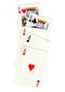 A poker hand of playing cards showing a full house. Royalty Free Stock Photo