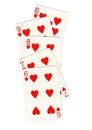 A poker hand of playing cards showing a straight flush. Royalty Free Stock Photo