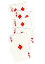 A poker hand of playing cards showing a straight flush. Royalty Free Stock Photo