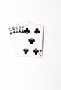 Poker hand rankings symbol set Playing cards in casino: flush on white background, luck abstract Royalty Free Stock Photo