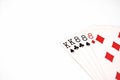 Poker hand rankings symbol set Playing cards in casino: full house on white background, luck abstract Royalty Free Stock Photo