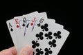 Poker hand with straight. Royalty Free Stock Photo