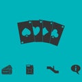 Poker icon flat Royalty Free Stock Photo