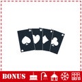 Poker icon flat Royalty Free Stock Photo