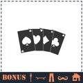 Poker icon flat Royalty Free Stock Photo