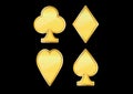 Poker icon golden gold