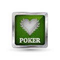 Poker icon with heart symbol and laurel, illustration