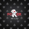 Poker illustration on a dark background with card symbol