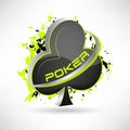 Poker illustration with grunge effect. 3D design.