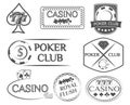 Poker label and badges set. illustration