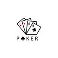 Poker logo illustration card design template vector Royalty Free Stock Photo