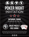 Poker night event invitation design in vector Royalty Free Stock Photo