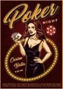 Poker night vintage poster