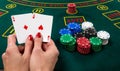 Poker play. Cards Royalty Free Stock Photo