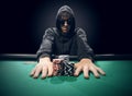 Poker player going all-in Royalty Free Stock Photo